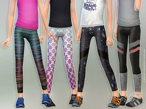 Alpha Athletic Leggings for Girls - The Sims 4 Custom Content