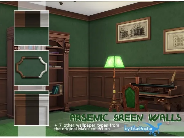Alpha Arsenic Green Walls - The Sims 4 Custom Content