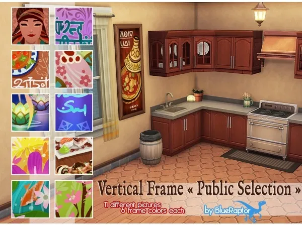 Maxis Match Vertical Frame Public Selection - The Sims 4 Custom Content