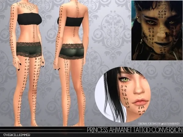 Mix Princess Ahmanet Tattoo Conversion - The Sims 4 Custom Content