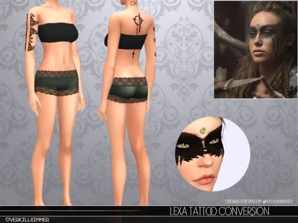 Mix Commander Lexa (The 100) Tattoo Conversion 3T4 - The Sims 4 Custom Content