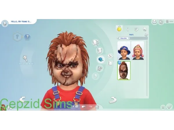 Alpha Chucky Mask for Toddlers - The Sims 4 Custom Content