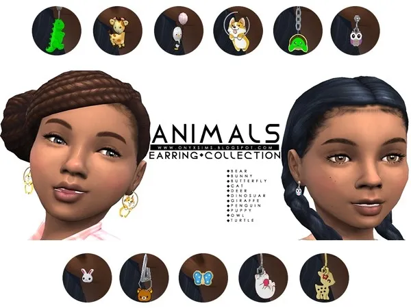 Maxis Match ANIMAL COLLECTION EARRINGS - The Sims 4 Custom Content
