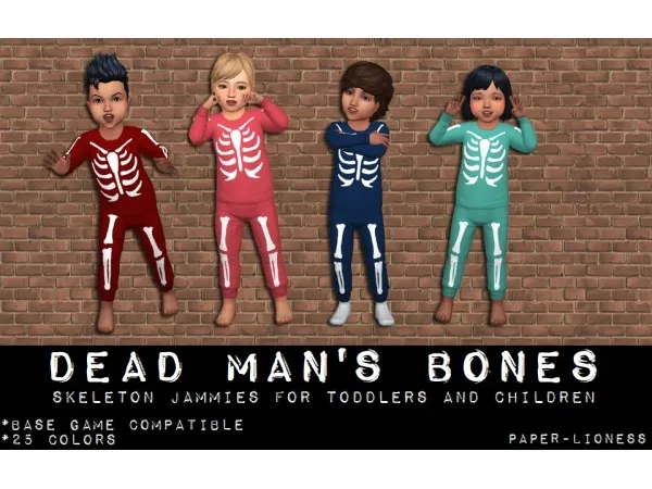 Alpha Skeleton Pajamas - The Sims 4 Custom Content