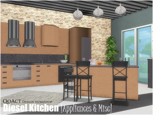 Alpha Diesel Kitchen [Appliances Misc] - The Sims 4 Custom Content