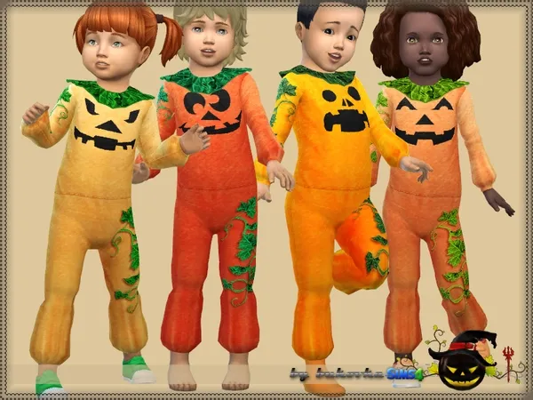 Alpha Overalls Pumpkin - The Sims 4 Custom Content