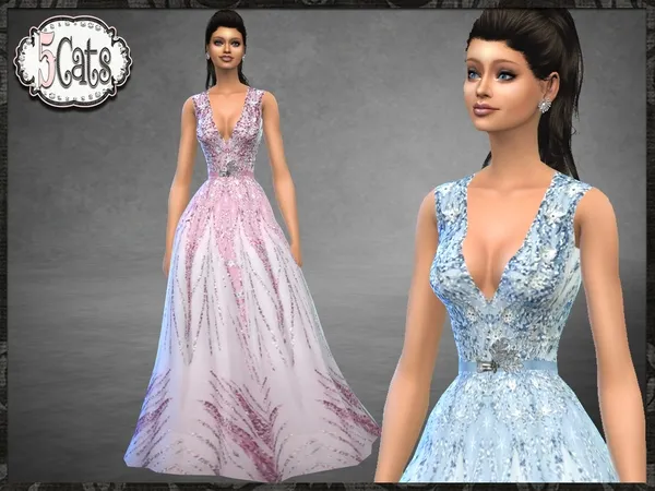 Alpha ZN Winter Snowflake Ice Gown - The Sims 4 Custom Content