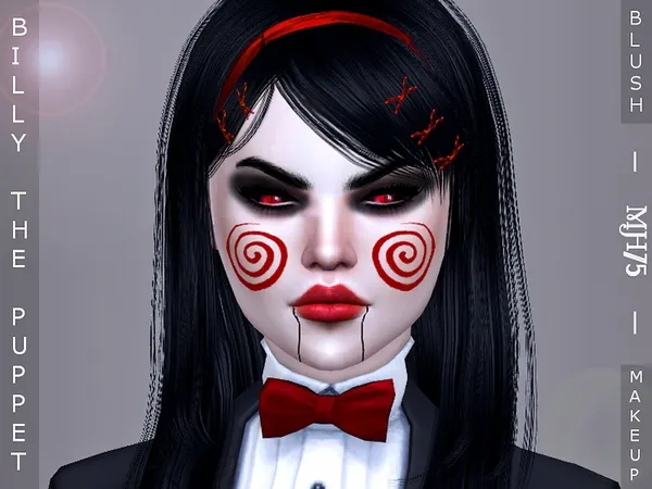 Alpha S4 Billy The Puppet Makeup - The Sims 4 Custom Content