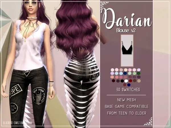 DariánBlouse V2 - The Sims 4 Custom Content