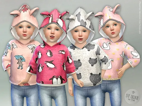 Alpha Printed Hoodie for Toddler - The Sims 4 Custom Content