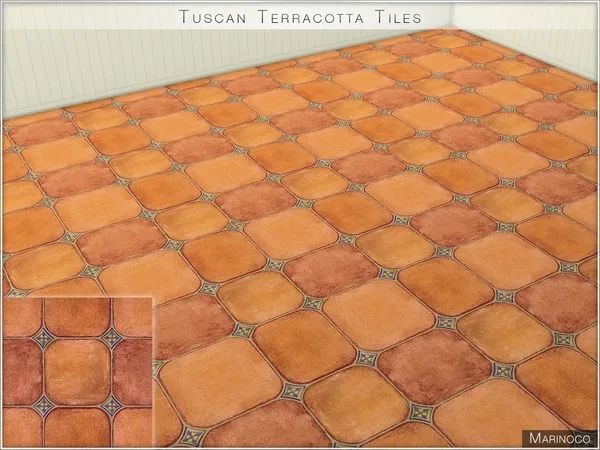 Alpha Tuscan Terracotta Tiles - The Sims 4 Custom Content