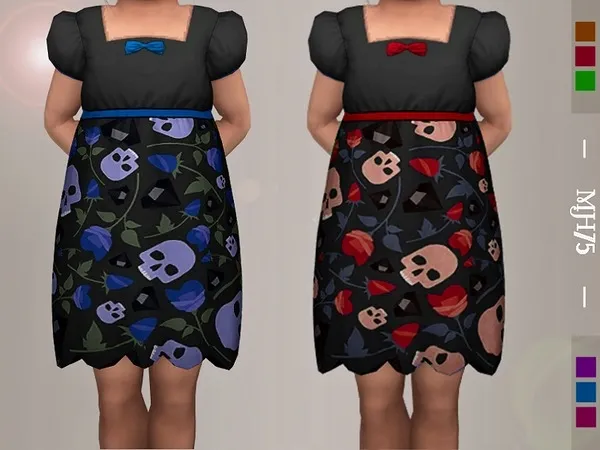 Alpha S4 Cute Goth Dress Toddler - The Sims 4 Custom Content
