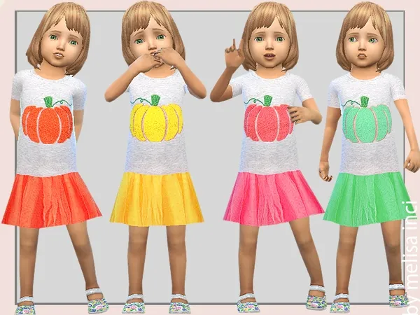 Alpha Toddler Pumpkin Dress - The Sims 4 Custom Content