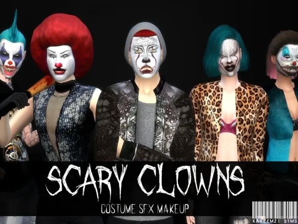Alpha Scary Clowns SFX Makeup - The Sims 4 Custom Content