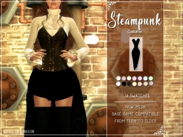 Steampunk Dress - The Sims 4 Custom Content