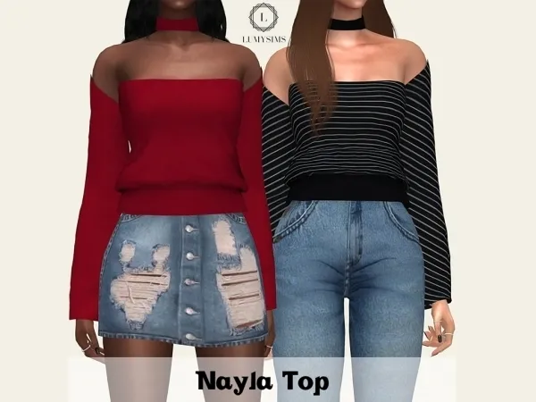 Alpha Nayla Top - The Sims 4 Custom Content
