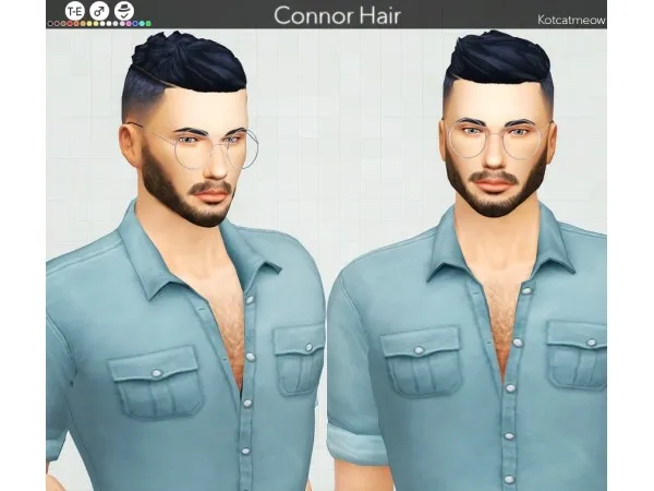 Maxis Match Connor Hair by rachell - The Sims 4 Custom Content