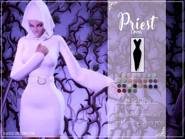 [BlueRose] Priest Dress - The Sims 4 Custom Content
