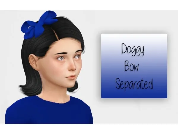 Alpha Doggy Bow Separated Kids Version - The Sims 4 Custom Content