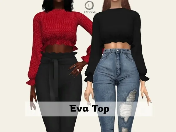Alpha Eva Top - The Sims 4 Custom Content