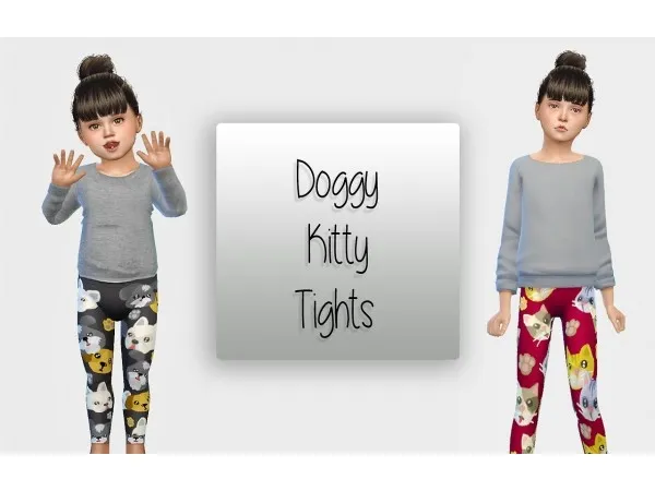 Alpha Doggy Kitty Tights Converted for Kids Toddlers - The Sims 4 Custom Content