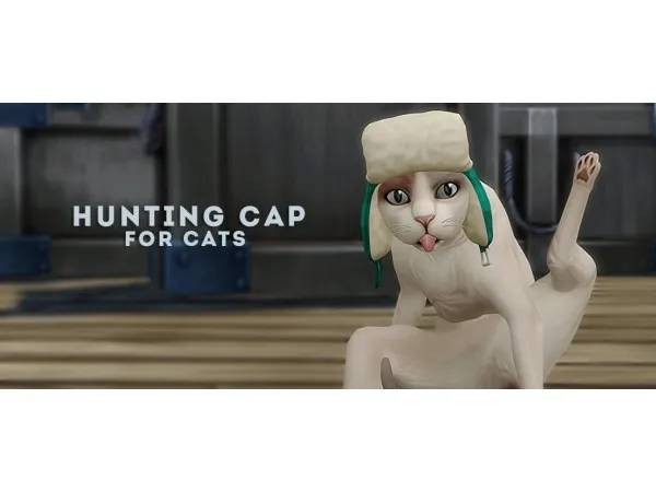 Alpha hunting cap for cats - The Sims 4 Custom Content