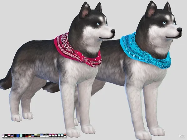 Alpha Large Dog Bandanas - The Sims 4 Custom Content