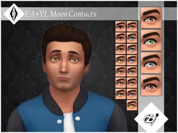 Alpha EAYL Moon Contacts Facepaint - The Sims 4 Custom Content