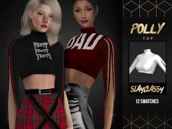 Alpha SlayClassy Polly Top - The Sims 4 Custom Content