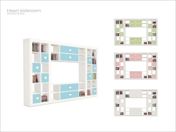 [Heart kidsroom] bookshelf - The Sims 4 Custom Content