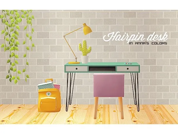 MXIMS hairpin desk in annau2019s colors by linacheries - The Sims 2 Custom Content