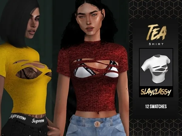 Alpha SlayClassy Tea Shirt - The Sims 4 Custom Content