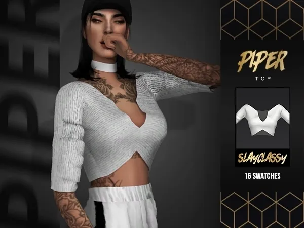 Alpha SlayClassy Piper Top - The Sims 4 Custom Content