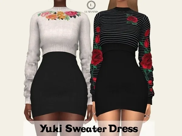 Alpha Yuki Sweater Dress - The Sims 4 Custom Content