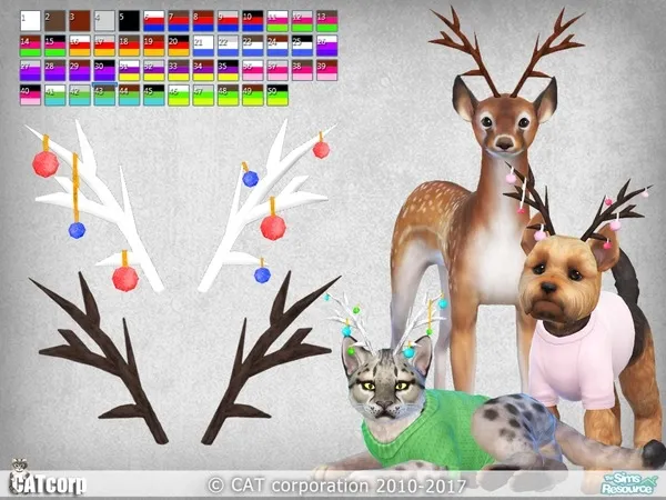 Alpha Horns for pets by CATcorp - The Sims 4 Custom Content