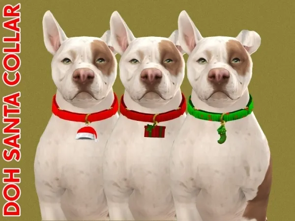 Alpha DOG SANTA COLLAR - The Sims 4 Custom Content