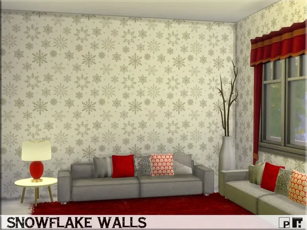 Alpha Snowflake Walls - The Sims 4 Custom Content