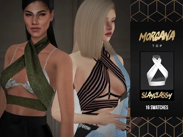 Alpha SlayClassy Morgana Top - The Sims 4 Custom Content