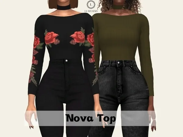 Alpha Nova Top - The Sims 4 Custom Content