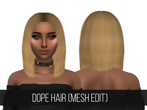 DOPE HAIR (MESH EDIT) - The Sims 4 Custom Content