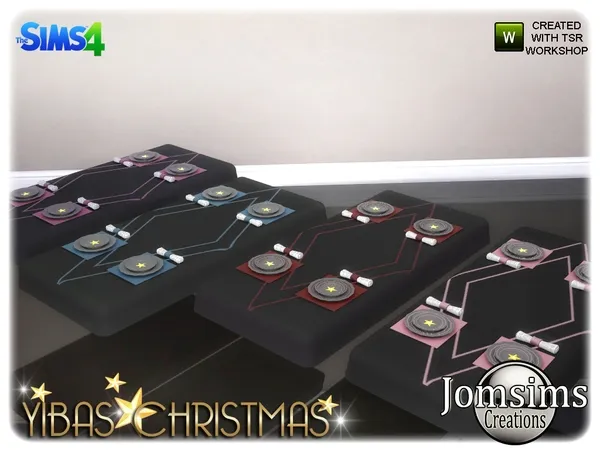 yibas christmas dining clothe table with deco - The Sims 4 Custom Content