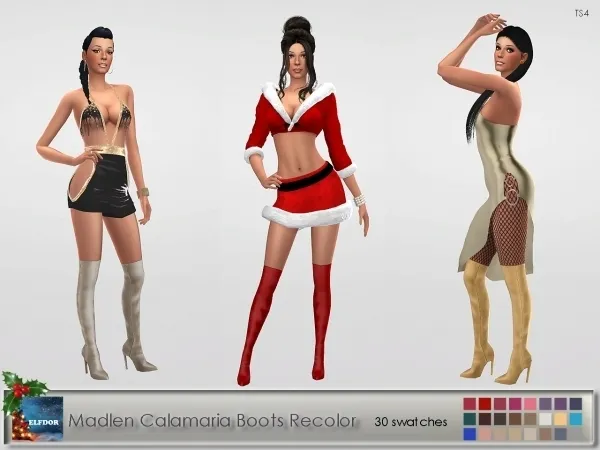 Alpha Madlen Calamaria Boots Recolor - The Sims 4 Custom Content