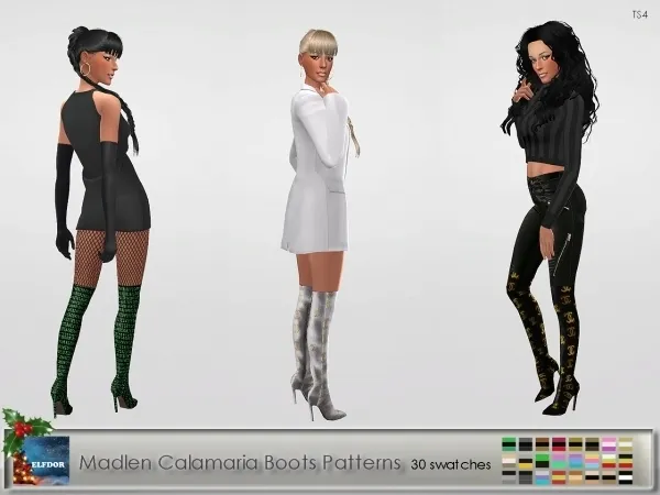Alpha Madlen Calamaria Boots Patterns - The Sims 4 Custom Content