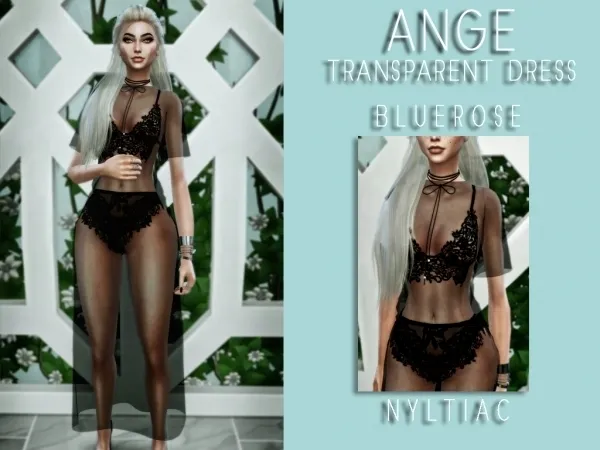 Ange Transparent Dress (Accesory) - The Sims 4 Custom Content