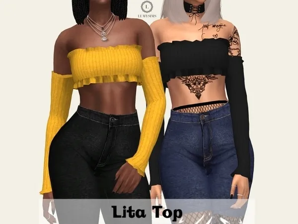 Alpha Lita Top - The Sims 4 Custom Content