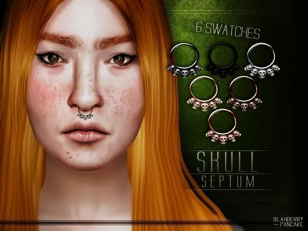 Skull Septum Blahberry Pancake - The Sims 4 Custom Content
