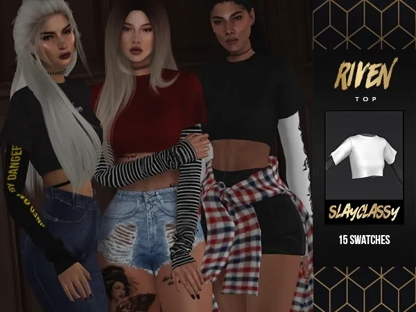 Alpha SlayClassy Riven Top - The Sims 4 Custom Content