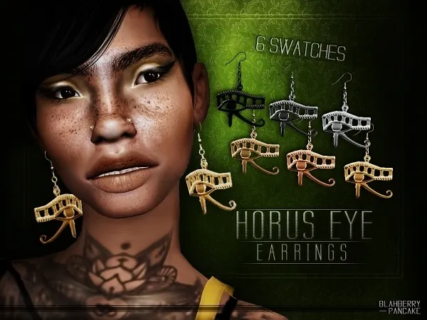 Horus Eye Earrings - The Sims 4 Custom Content