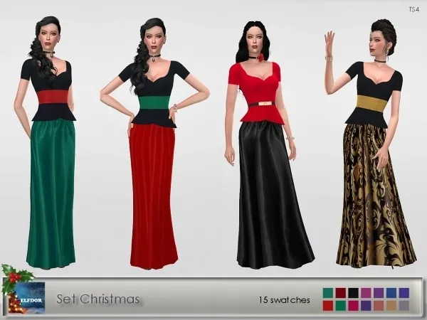 Alpha Christmas Set Tops - The Sims 4 Custom Content