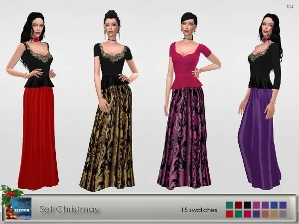 Alpha Elfdor Christmas Set Bottoms - The Sims 4 Custom Content